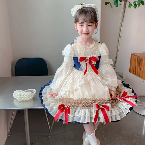 Дисней, осенний наряд маленькой принцессы для принцессы, детская юбка, платье, стиль Лолита