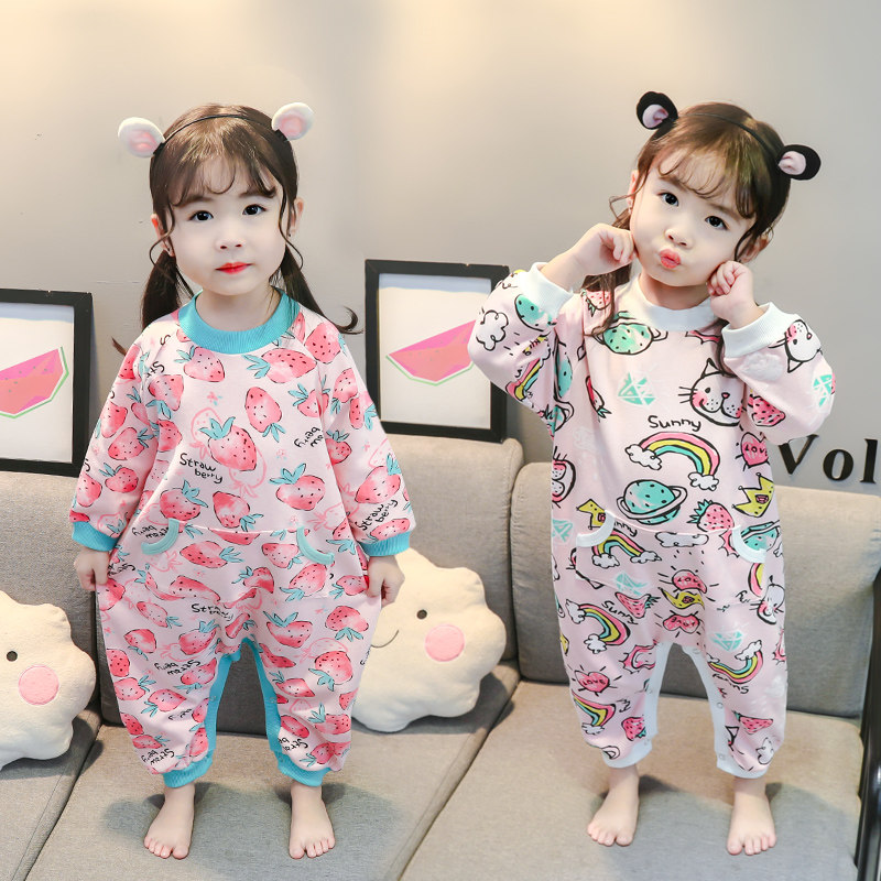 Baby Lido Sleeping Suit Pure Cotton Spring Autumn Long Sleeves 3 Year Old Baby Boy's Home Clothing Spring Girl Children Sleeping Bag Princess 1