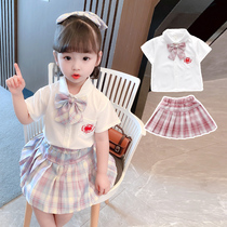 jk uniforms childrens genuine full set of short sleeves elementary school children summer dress pleats pleats baby girl college wind suit