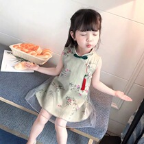 Hanfu girls Summer Dress 1-3 years old baby dress Chinese style children fairy 2 little girl cheongsam thin Princess