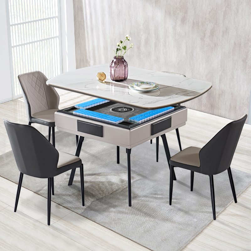 2022 new home mahjong machine table dual-use fully automatic solid wood mahjong table one simple modern mute