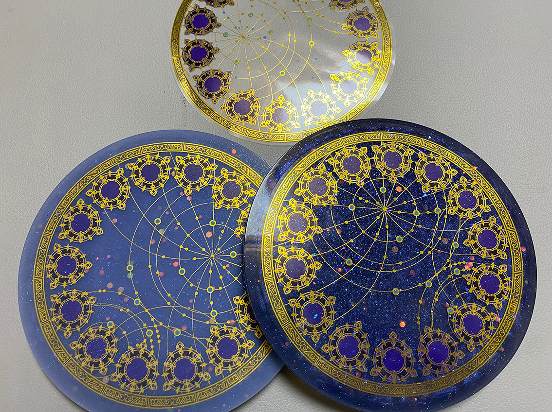 Space Warrior 14 FF14 Stargazing Bronzing Transparent Sticker Little Red Cat First World