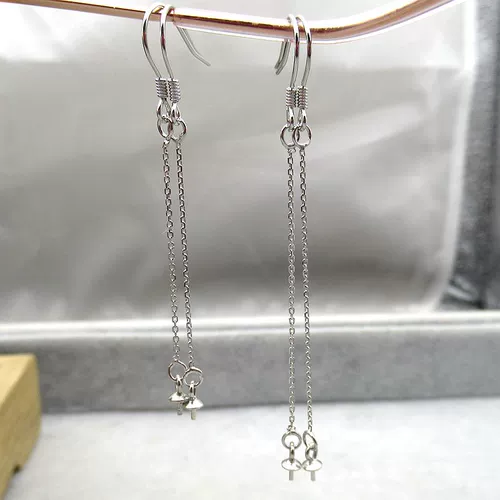 Платиновые длинные серьги из жемчуга с кисточками, серебро 925 пробы, популярно в интернете