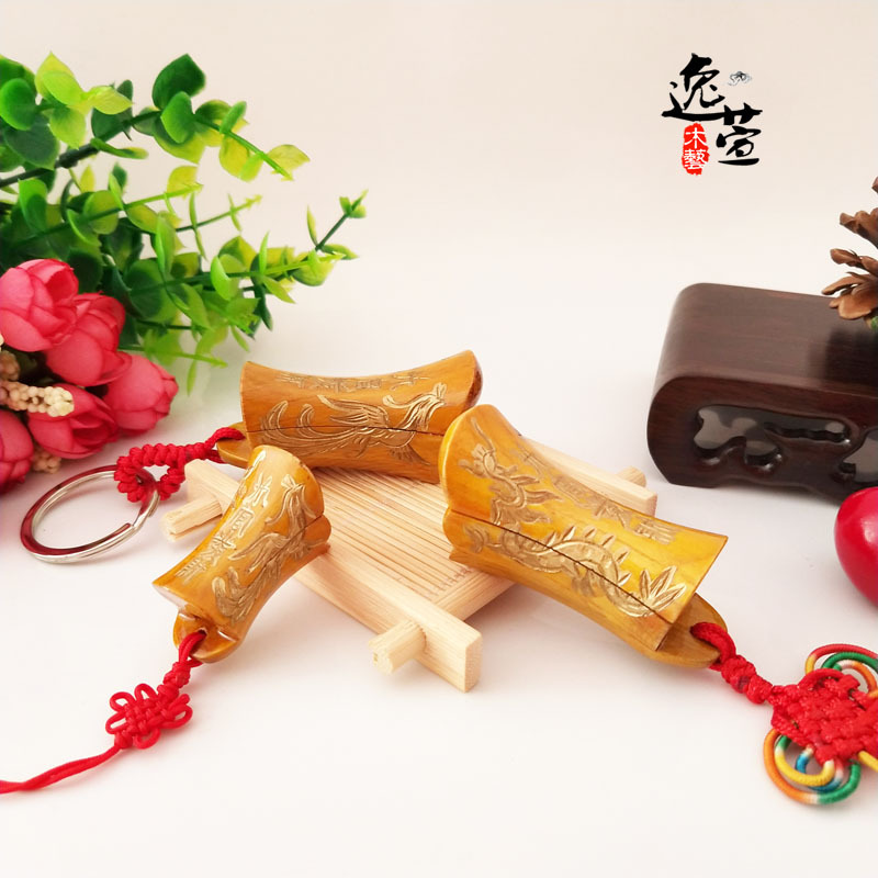 Yixuan Wood Art Liuzhou Coffin Mobile Phone Keychain Necklace Craft Jewelry Car Bag Pendant Personalized Unique Small Ornament
