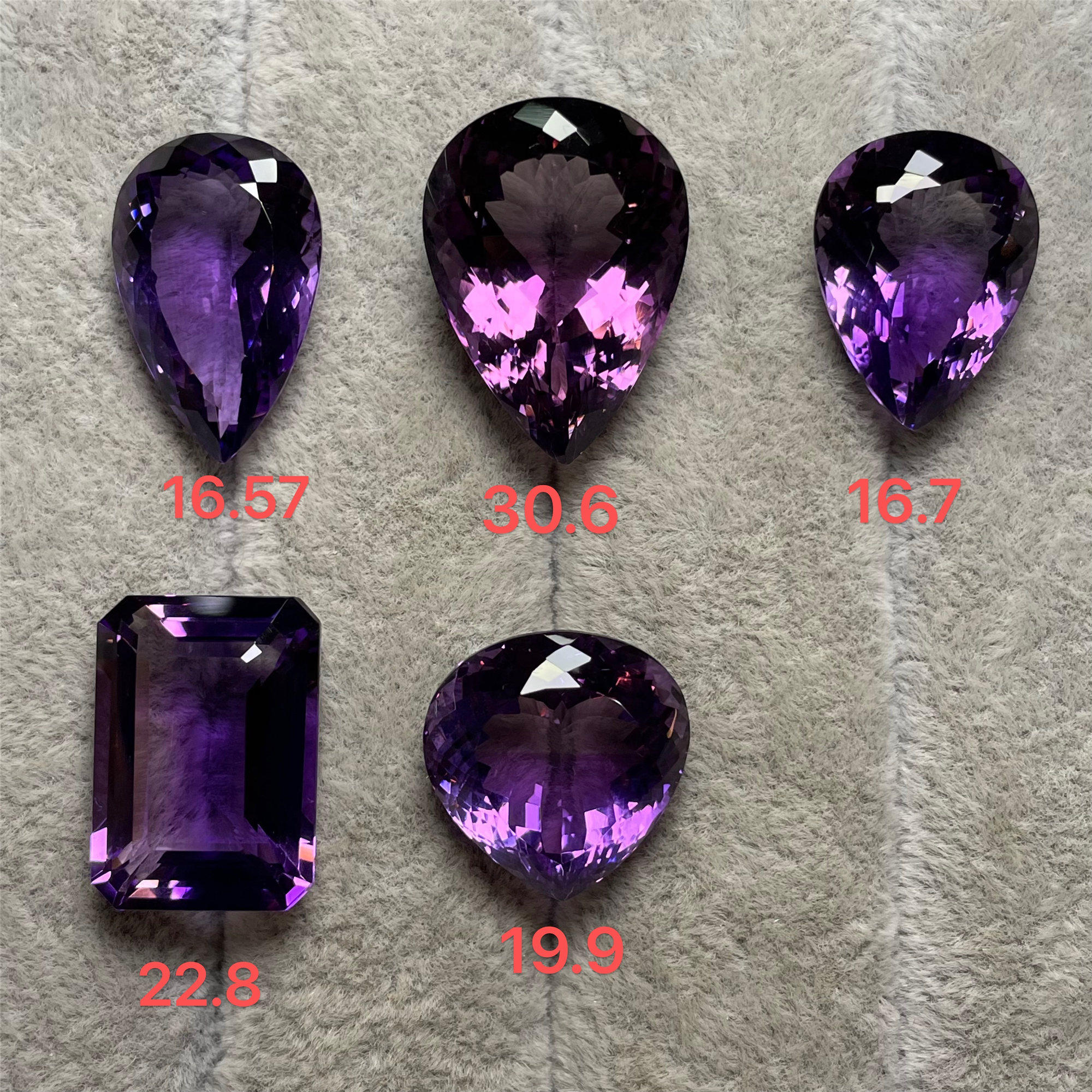 (soloni) natural crystal amethyst bare stone pure hand inlaid custom DIY ring pendant