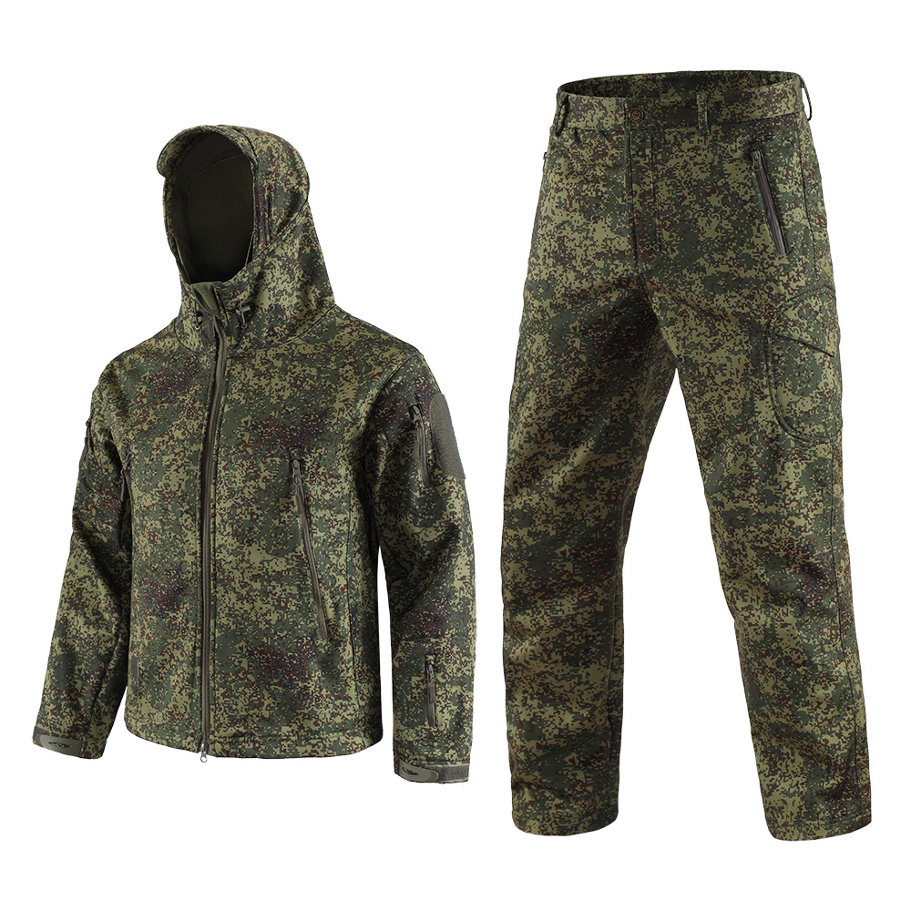 Russian EMR small green man camouflated clothes Autumn winter submachine suit built-in grip suede outdoor warm and weatherproof-Taobao