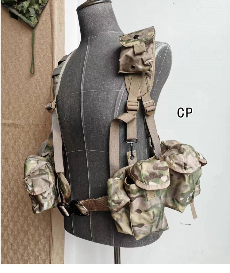 Training Chest Rig Taktische Weste Pack Magazintasche Tasche Molle Hängende Trage EMR Grün Camouflage – Detail 3
