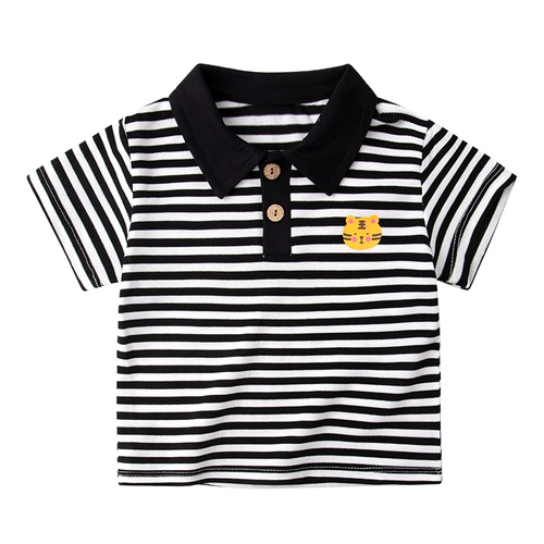Детская футболка с коротким рукавом для мальчиков, летняя одежда, воротник поло