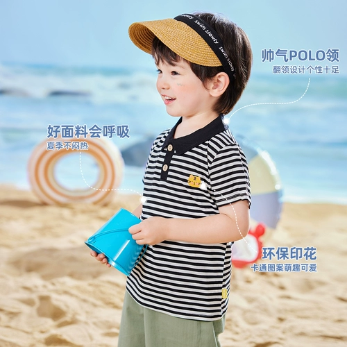 Детская футболка с коротким рукавом для мальчиков, летняя одежда, воротник поло