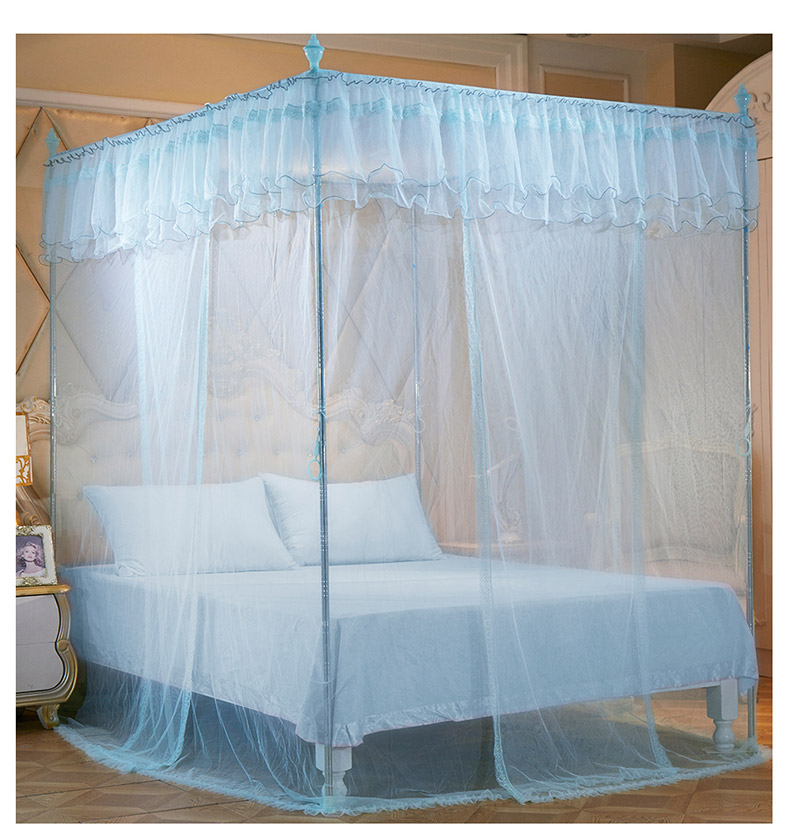 Lovo nhà dệt lưới chống muỗi ngủ ba cửa mở công chúa gió lầu đứng 1,5 tòa 1,8m giường đôi nhà - Lưới chống muỗi mùng chụp xếp gọn