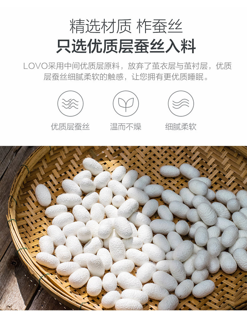 lovo家纺 100%蚕丝 斯享提花二合蚕丝被 图4