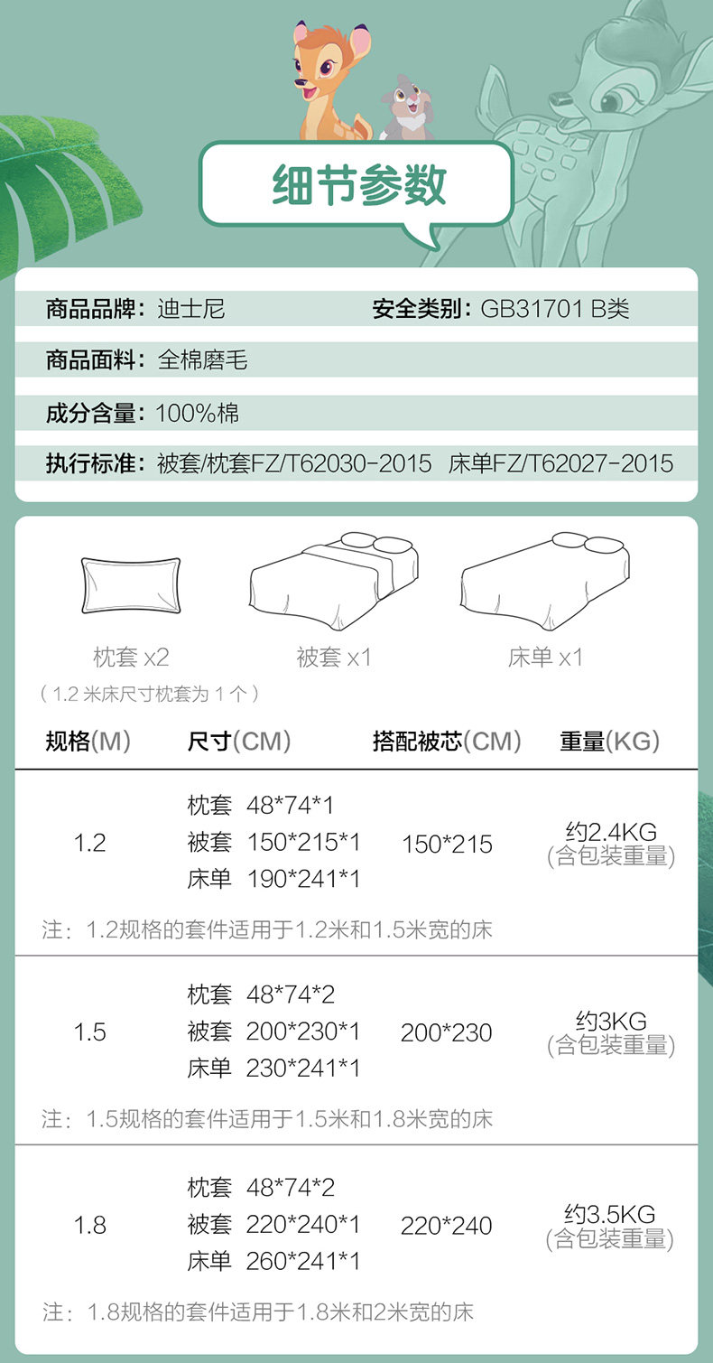 Disney Forest Encounter-All-Cotton Grinding Hair Bed Келоть из четырех частей с четырьмя частями -0823 (обзор гарантийных юридических дел) _08.jpg