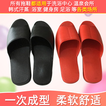 Bath bathroom mens and womens wet and dry drag non-slip slippers in high-end club hot spring hotel special imitation leather slippers