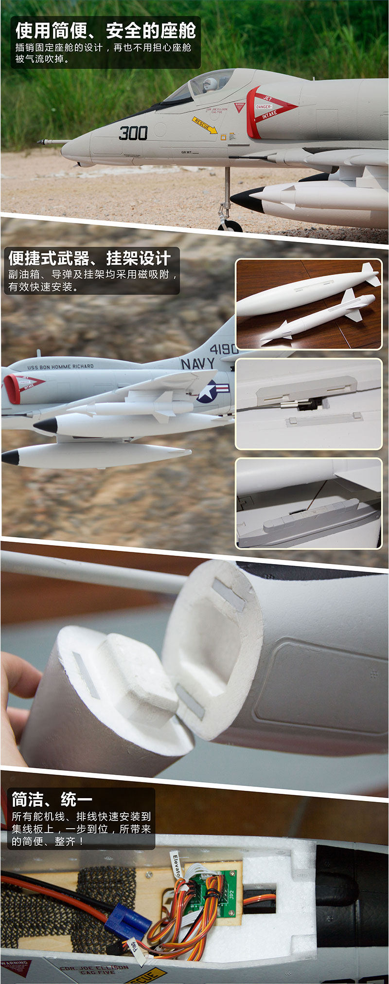 Самолет на дистанционном управление freewing 飞翼模型 a-4e/f 天鹰 80mm涵道 遥控模型飞机 Flying