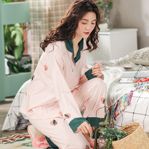 Yuezi clothing spring and autumn cotton postpartum feeding pregnant womens pajamas womens summer thin cotton sweat-sucking home clothing breastfeeding clothing