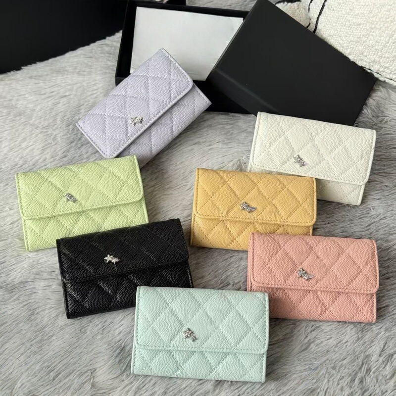 5/25B New Caviar Leather 80% off Card Holder Star Diamond Buckle Wallet Multi-Card Slot Flip Coin Purse Card Holder 5/25B New Caviar Leather 80% off Card Holder Star Diamond Buckle Wallet Multi-Card Slot Flip Coin Purse Card Holder