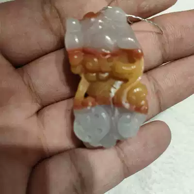 Natural Yunnan Huanglongyu Bawang Pendant Pendant Pendant Longling Jinsha Handpiece Yin Yang Eye Small ornament Certificate