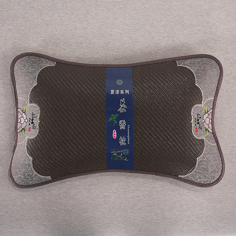 Special Summer Cool Pillow Ice Silk Royal Rattan Health Pillow Summer Bamboo Mat Pillow Summer Embroidered Ice Rattan Pillow with Pillow Core - Taobao