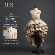 Jun design girl evening dress Noble Childrens catwalk piano performance violin performance Chinese princess dress