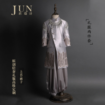 Jun design senior childrens Tang suit Boys show dress Chinese style childrens clothing performance suit improved Hanfu