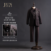 Jun design childrens dress British style gentleman suit boy host small suit suit suit baby three-piece set