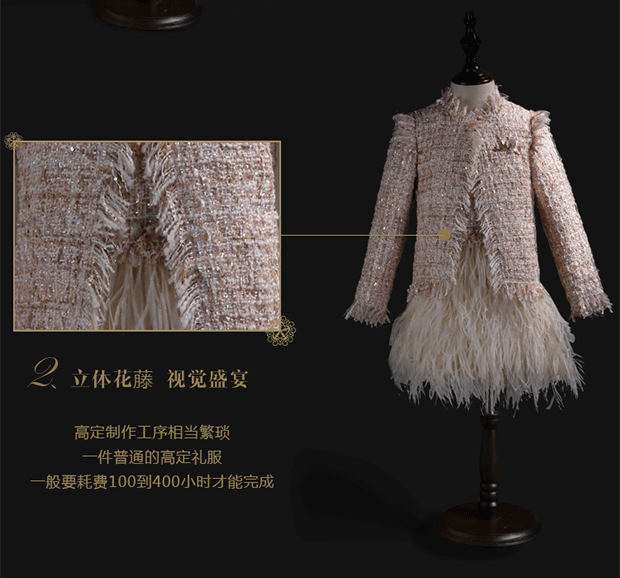 Jun thiết kế váy cho bé gái mùa thu và mùa đông nước hoa nhỏ thể hiện màn trình diễn catwalk hoa công chúa váy công chúa váy công chúa cho bé gái