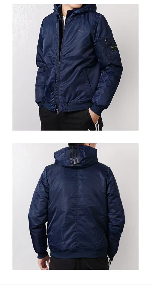 Adidas NEO xuống áo khoác nam trùm đầu áo khoác thể thao ấm áp 2018 mùa đông mới DM2203 DM4218 - Thể thao xuống áo khoác Cao