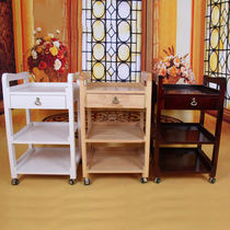 New high-end solid wood beauty salon special cart three-layer tool cart massage beauty salon trolley with drawer