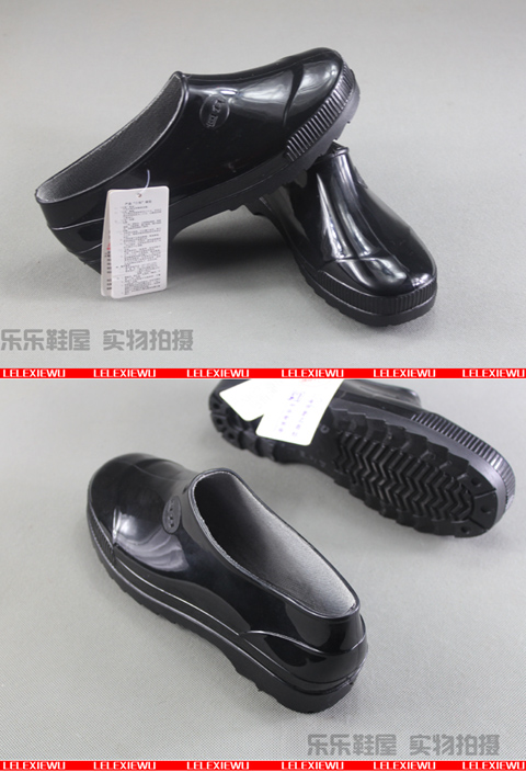 Kéo lại giày đi mưa cho nam Giày đi mưa của nam Giày chống thấm nước nam chống trượt thấp để giúp mang giày đế bằng nhựa ấm và nhung giày lưới nam chịu nước