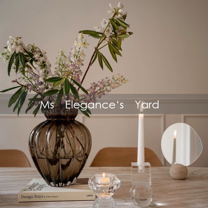 Danish Designer Vase, Modern ins Model, Suitable for Living Room and Dining Room, Glass, Can Be Used for Hydroponic Flowers, High-End Flower Vessel