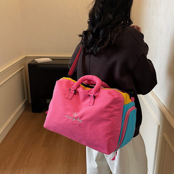 New travel bag dopamine contrast color luggage bag large