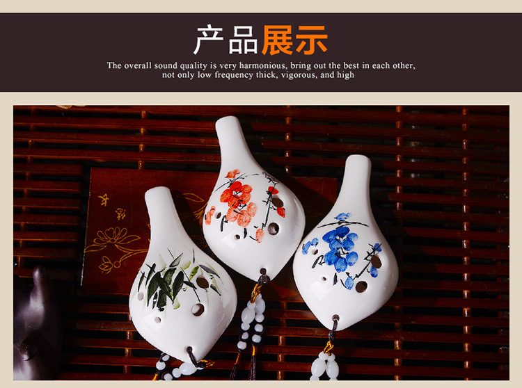 Ocarina 6 lỗ Chuyên nghiệp AC Alto sáu lỗ C giai điệu vẽ tay Ocarina học sinh mới bắt đầu Taodi đuổi theo Tao Di - Nhạc cụ dân tộc mua đàn tỳ bà