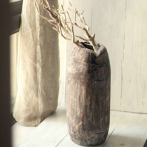 DIHOME Di Chinese style solid wood Vase decoration wooden jar flower retro new Chinese home furnishings