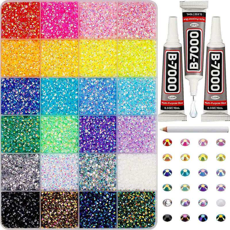 Rhinestones for Bedazzling, 3mm Bedazzler Kit with Flatback