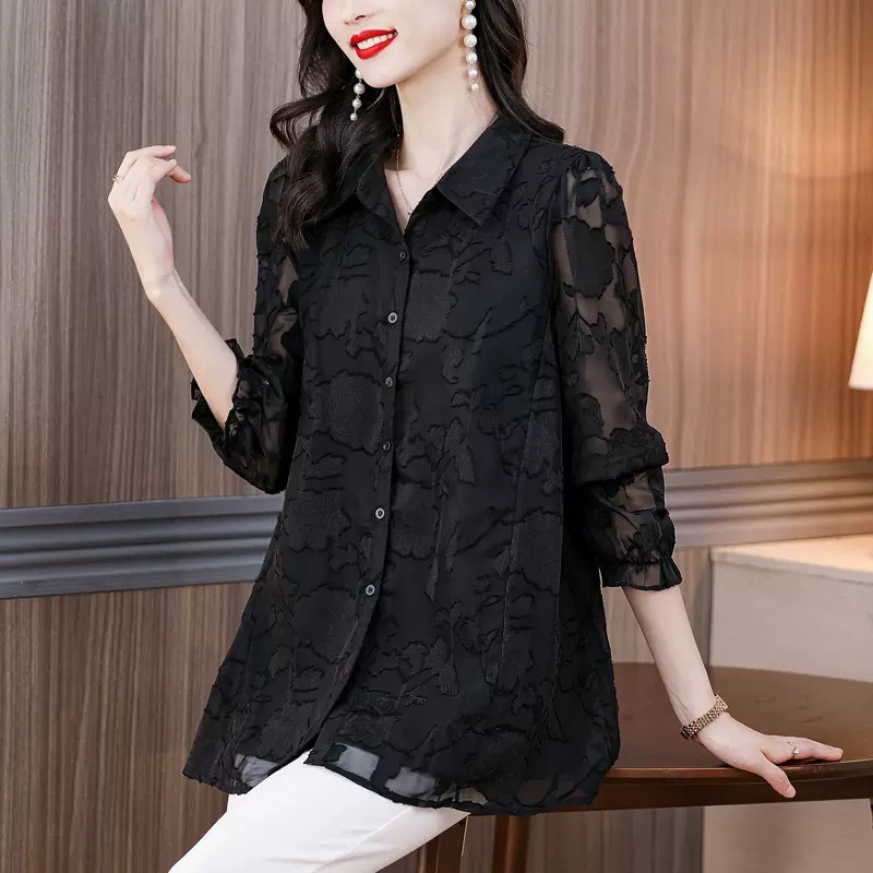 A-Line Tummy-Covering Elegant Spring Blouse, Stylish New Chic and Beautiful Top, Fashionable Shirt