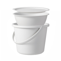 Liangfeng shallow printing plastic bucket with cover Household portable water storage bucket Laundry bucket thickened round bucket Cleaning bucket