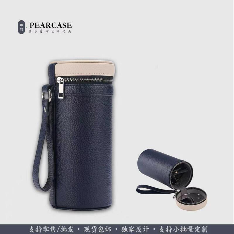 Large-Sized Leather Eyeglass Case for Three Pairs, Portable, Pressure-Resistant, Suitable for Business Trips and Travel, Storage and Protection Case for Sunglasses