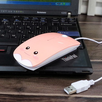 Color light desktop mouse wired mute laptop USB photoelectric office game cute powder girl gift