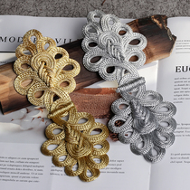 Gold big buckle handmade buckle nine-leaf pipa dress belt European and American coat decoration buckle