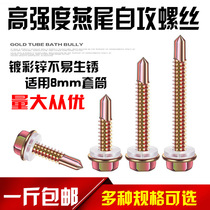  High-strength outer hexagonal drill tail wire self-tapping screw dovetail nail iron color steel tile angle steel plate self-drilling nail