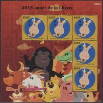 Special prices Togo 2015 Chinese zodiac goat Xiao Cartoon stamps are new