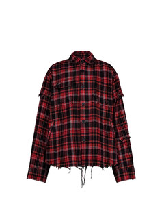 Underwater s1 crimson ruin deconstructed wool shirt jacket