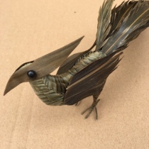 Brown woven phoenix straw animal Changsha intangible cultural heritage handicrafts dragon and phoenix in auspiciousness combined with national style ornaments table setting technology