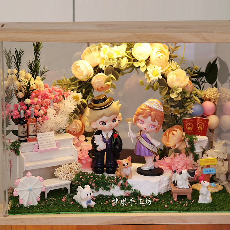 Wedding Gift Bubble Mart Ornament Material Kit Tabletop Handmade Eternal Flower Engagement Gift for Best Friend Qixi Festival Gift