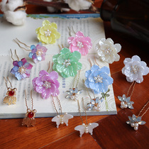 Hanfu hair accessories fresh Camellia hairpin hairpin headwear original ancient style accessories Song Ming Flower hairpin