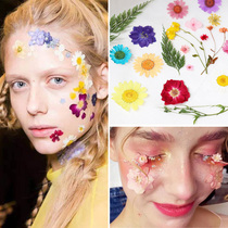 Bride dry petal makeup Face decoration Flower face stickers modeling face makeup Photo studio photo catwalk headdress performance eye makeup