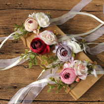  European-style wedding bride and groom photo photography wrist flower Sister group corsage Wedding supplies Newcomer hand flower