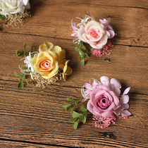  Mengqi simulation flower hairpin holiday head flower Bride hair accessories Bridesmaid jewelry Childrens forest female starry headdress