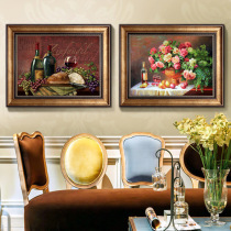 Light luxury American restaurant decoration painting European background wall atmospheric hanging painting living room modern porch mural oil painting flower
