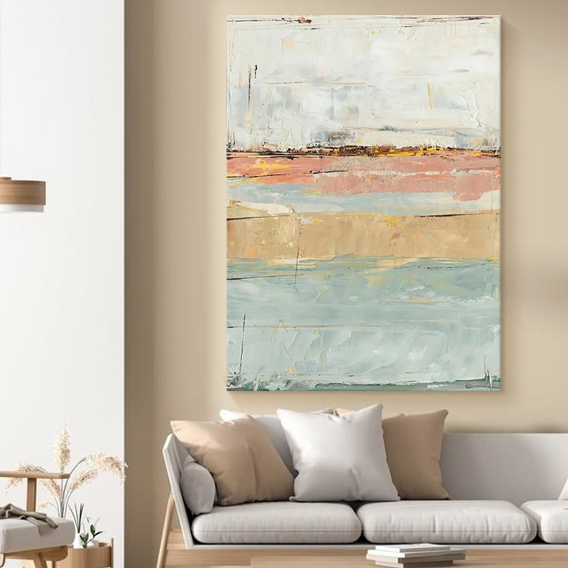 Pure hand-painted oil painting charming colorful abstract decorative painting living room texture restaurant modern minimalist single three-dimensional hanging painting